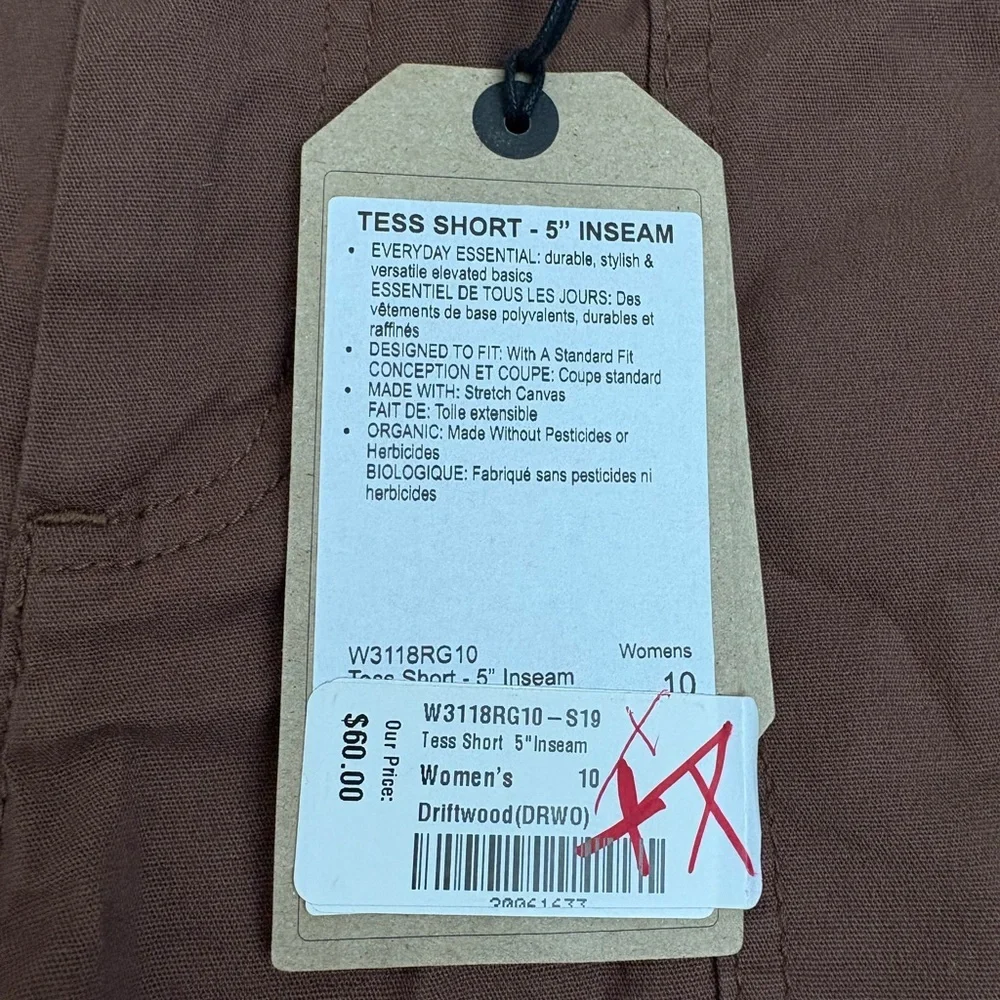 Prana Tess Shorts 5” Brown New with Tags Size 10 - Picture 5 of 9